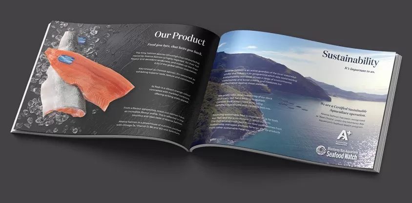 graphic design and print design for akaroa salmon