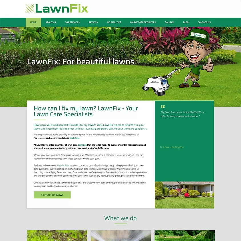 lawnfix website design christchurch