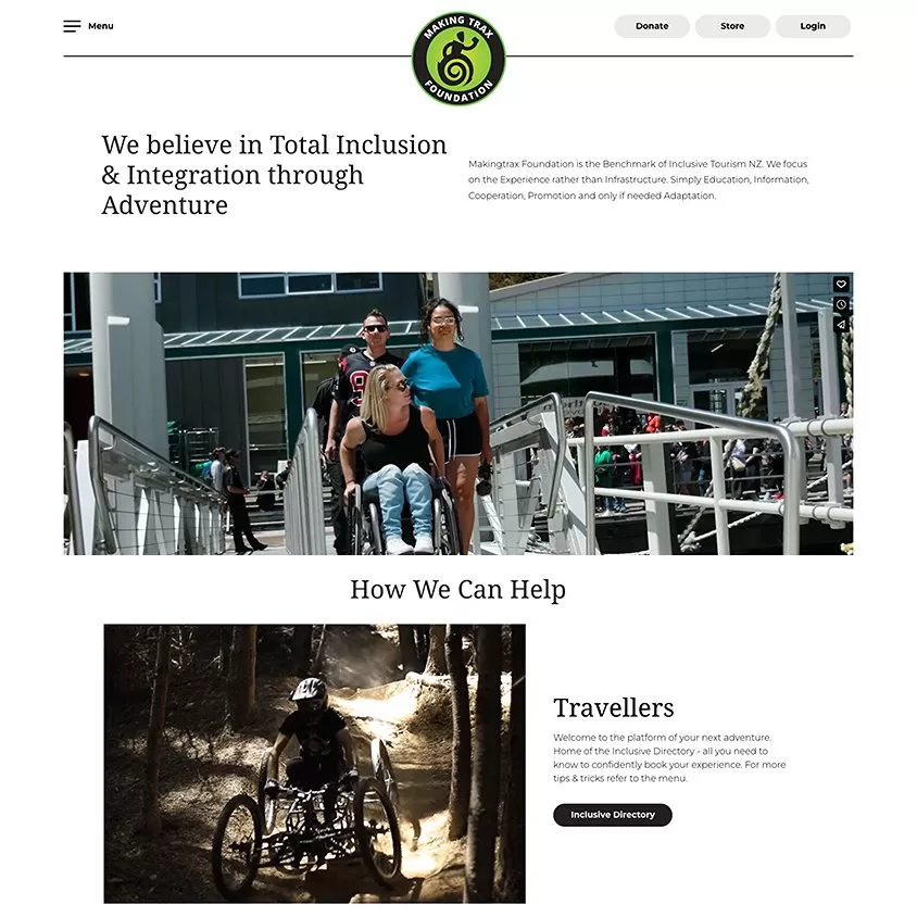 making trax inclusive tourism website design