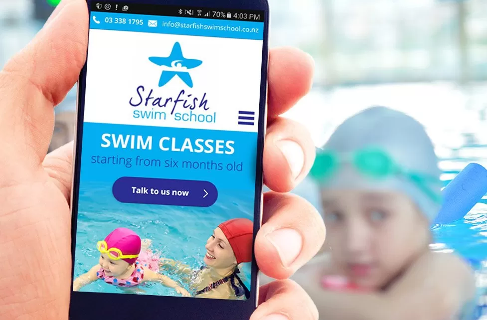 website design for starfish swim school