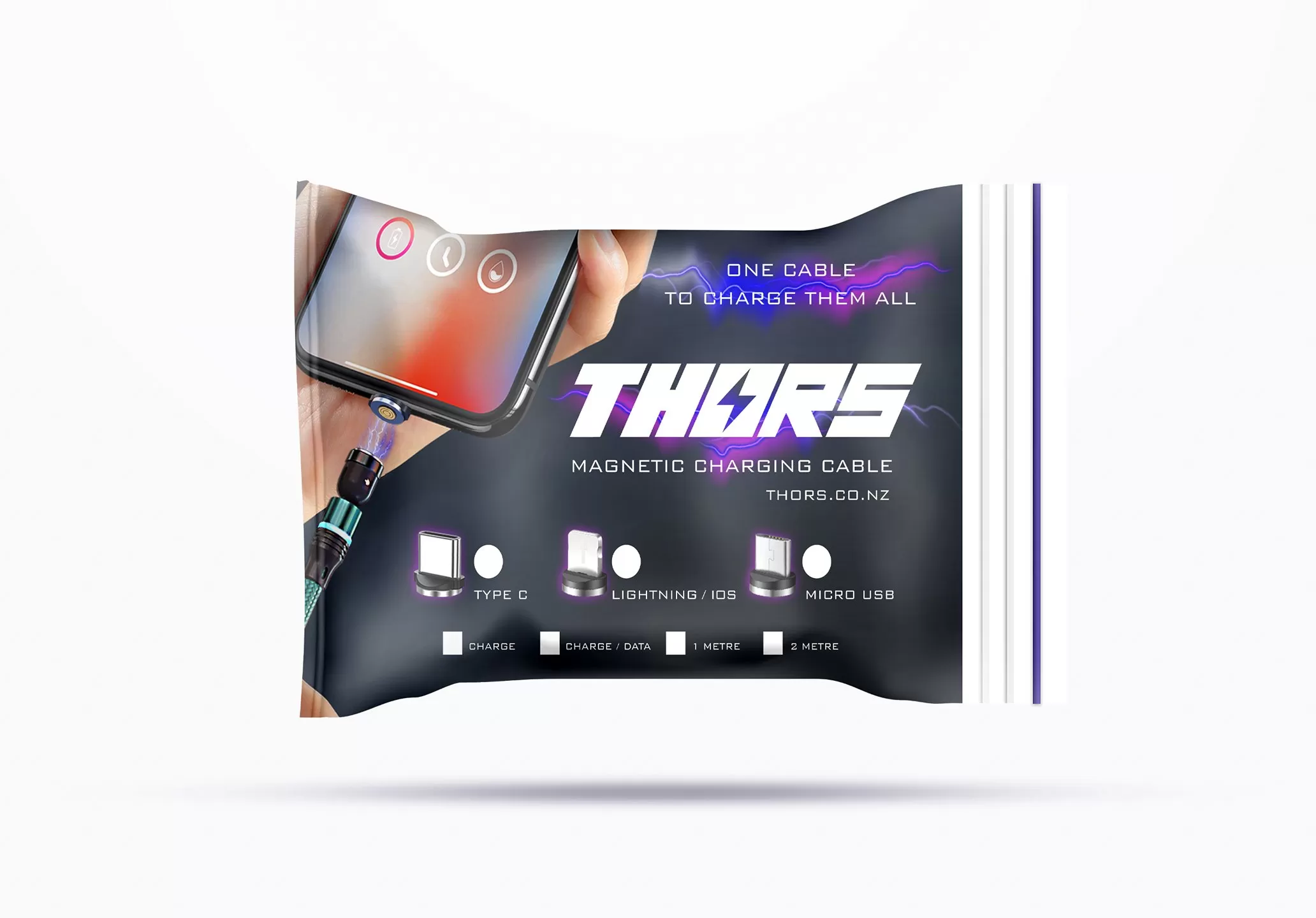 graphic design christchurch for thors magnetic charging cables