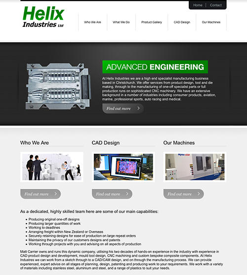 Helix Industries Website Design