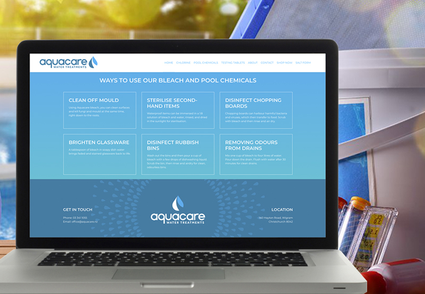 aquacare christchurch website design