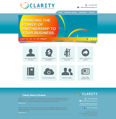 clarity accountants website design