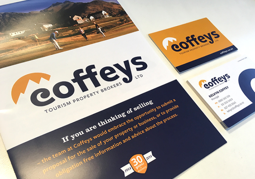 coffeys brochure and business card designs