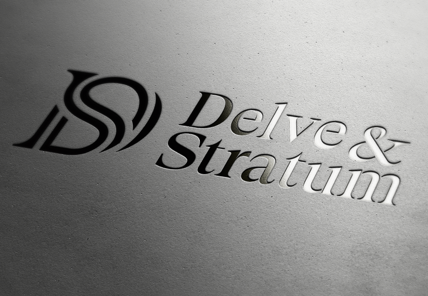 delve & stratum logo design