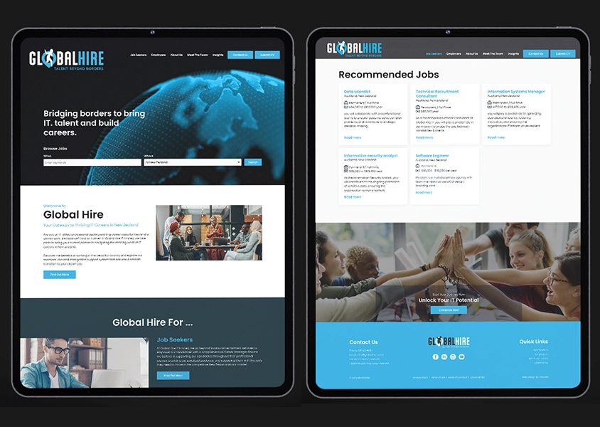 christchurch website design for global hire in Auckland