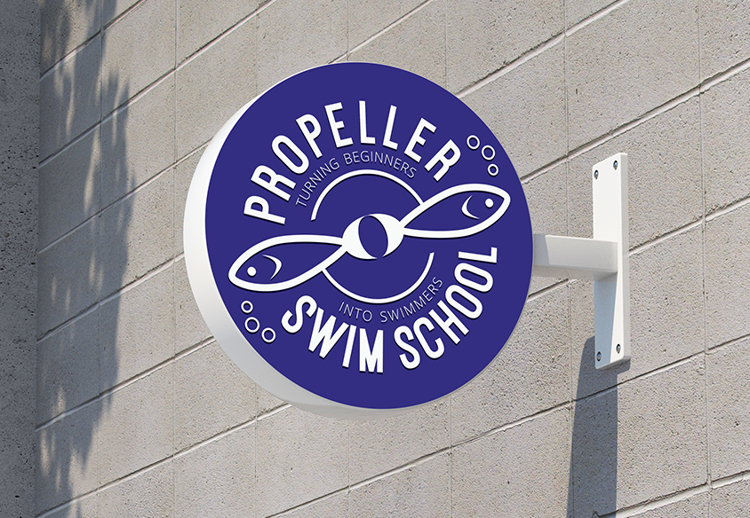 propeller swim school logo design