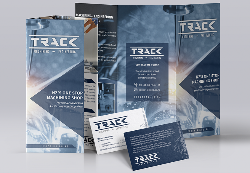 Track Industries christchurch graphic design brochure