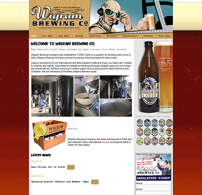 wigram brewing website design
