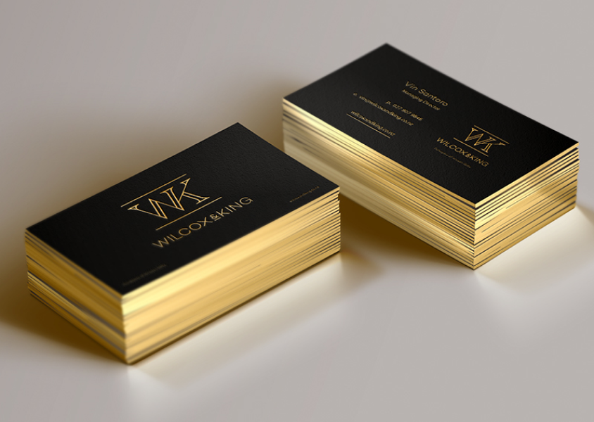 wilcox and king logo design business cards